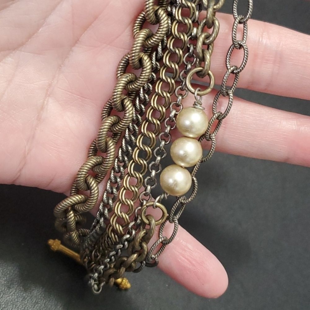 Multi Tone Multi Chain Bracelet - image 1